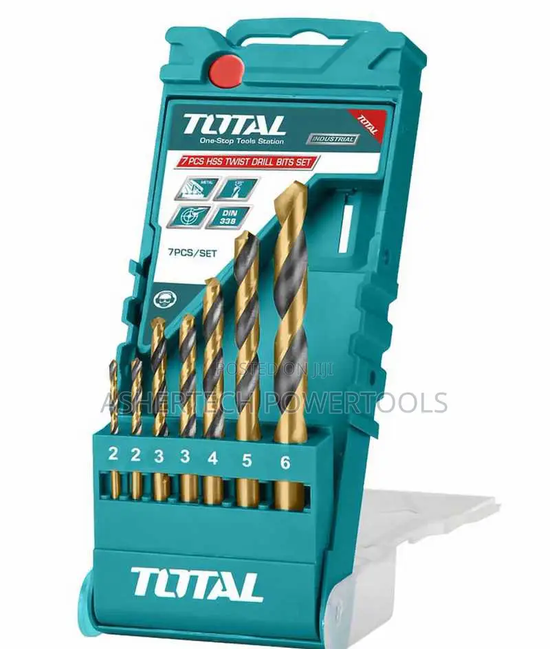 Total HSS Twist Drill Bits Set 7pcs
