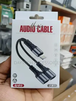 This Is a Braided Lightning to Dual Lightning Audio Charge Adapter.