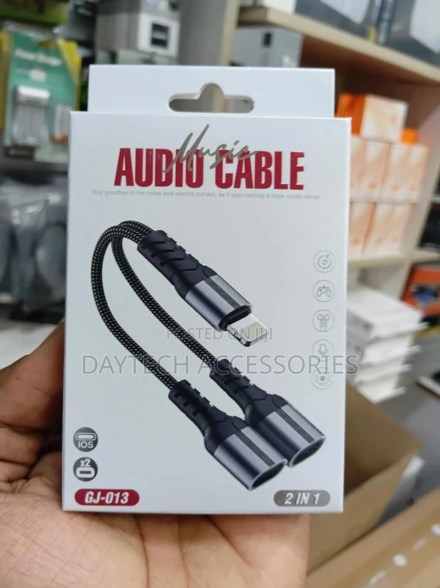 This Is a Braided Lightning to Dual Lightning Audio Charge Adapter. - thumbnail 2