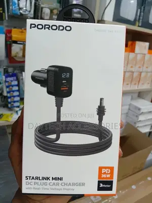 Porodo Starlink Mini Dc Plug Car Charger Grey Pd36w 3m