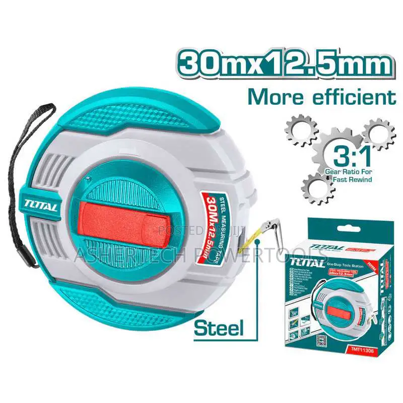 Total Tmt11306 Steel Measuring Tape 30mx12.5mm