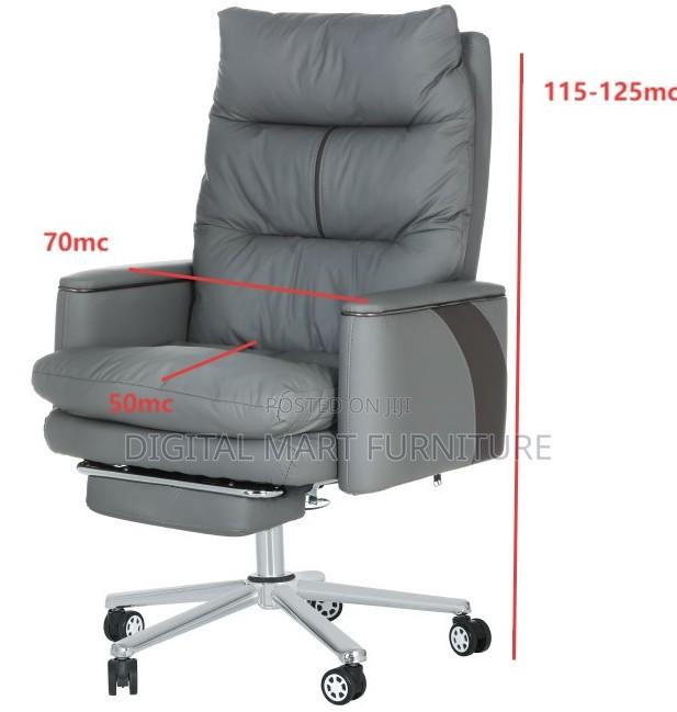 Gray Leather Manager Reclining Chair - thumbnail 2