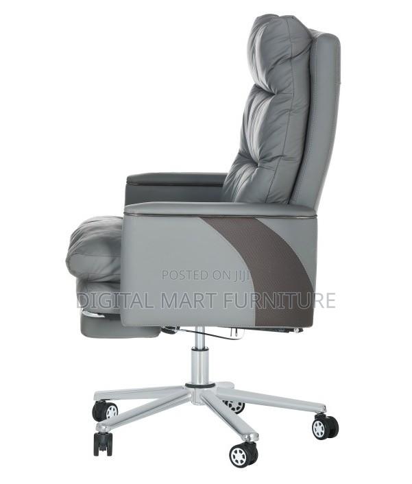 Gray Leather Manager Reclining Chair - thumbnail 3