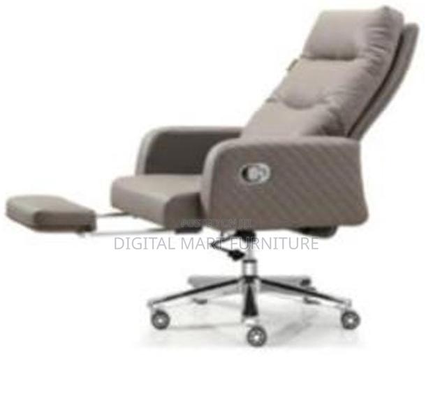 Gray Leather Manager Reclining Chair - thumbnail 4