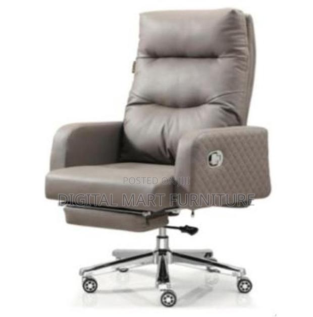 Gray Leather Manager Reclining Chair - thumbnail 5