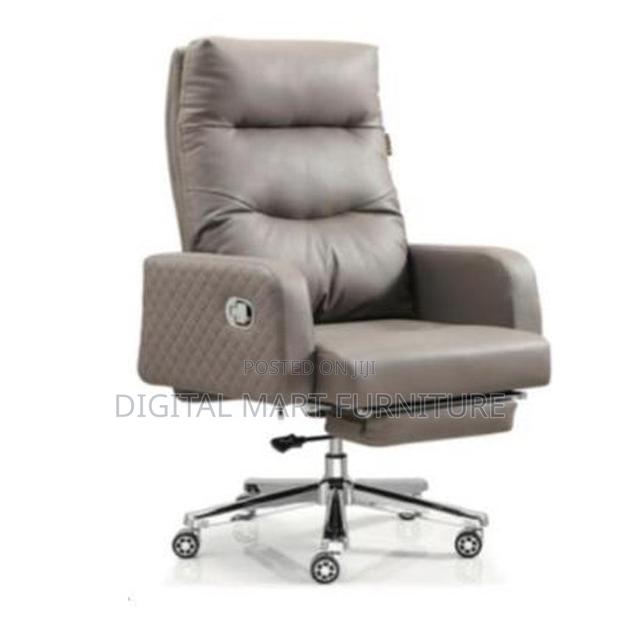 Gray Leather Manager Reclining Chair - thumbnail 6
