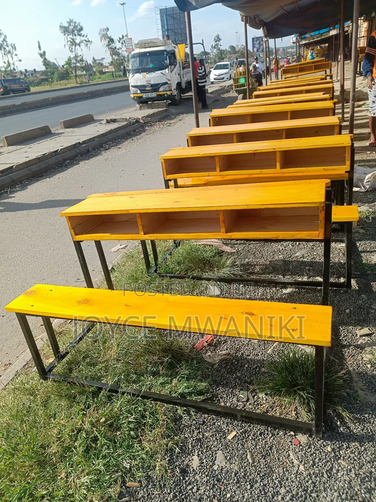 3 Seater Cypress School Desk 