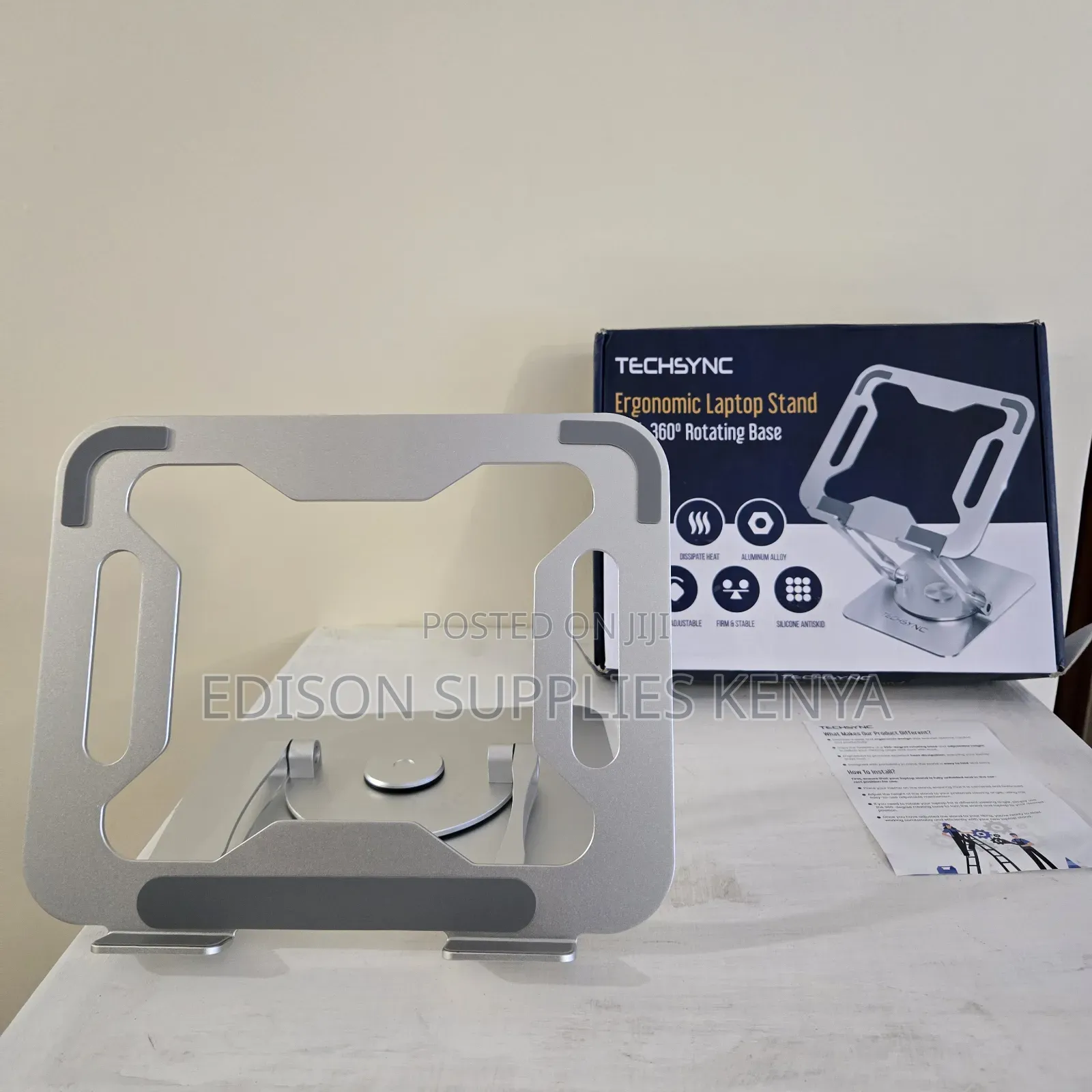 Original Laptop Stand Techsync Aluminium Rotating Base Tablet Holder