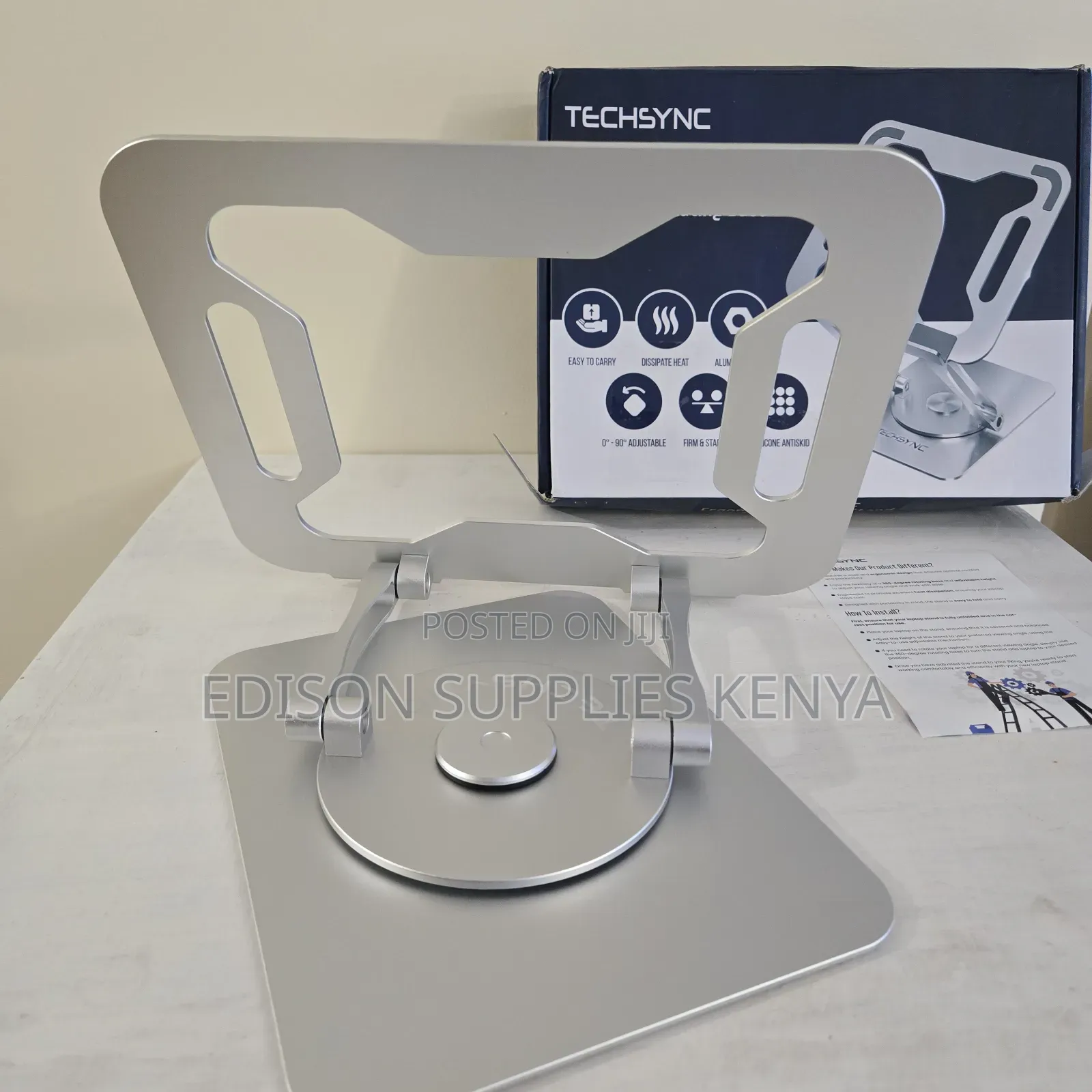 Original Laptop Stand Techsync Aluminium Rotating Base Tablet Holder