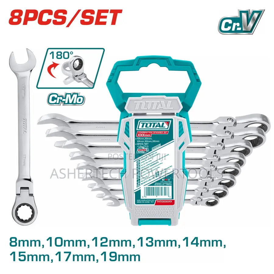 Total Tht102rk086 8 PCS Ratchet
Spanner Set