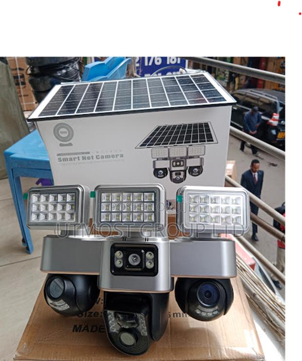 Wireless Triple Lens Solar CCTV Camera 360° View - main view
