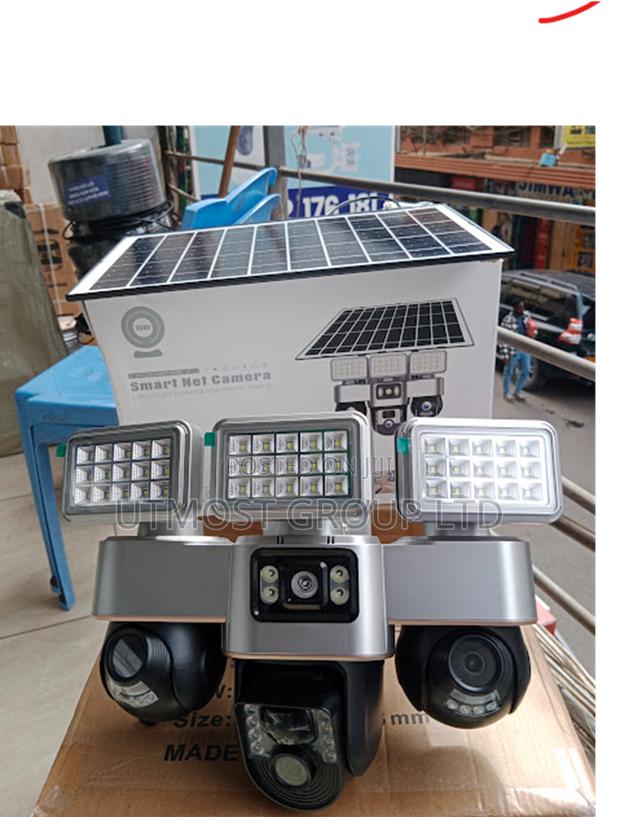 Triple Lens Solar Security Camera Full Night Color - main view