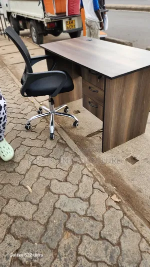 Office Desk Brown and Chairs Available