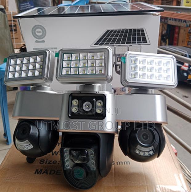 Professional Outdoor Triple Lens Solar Security Camera - main view