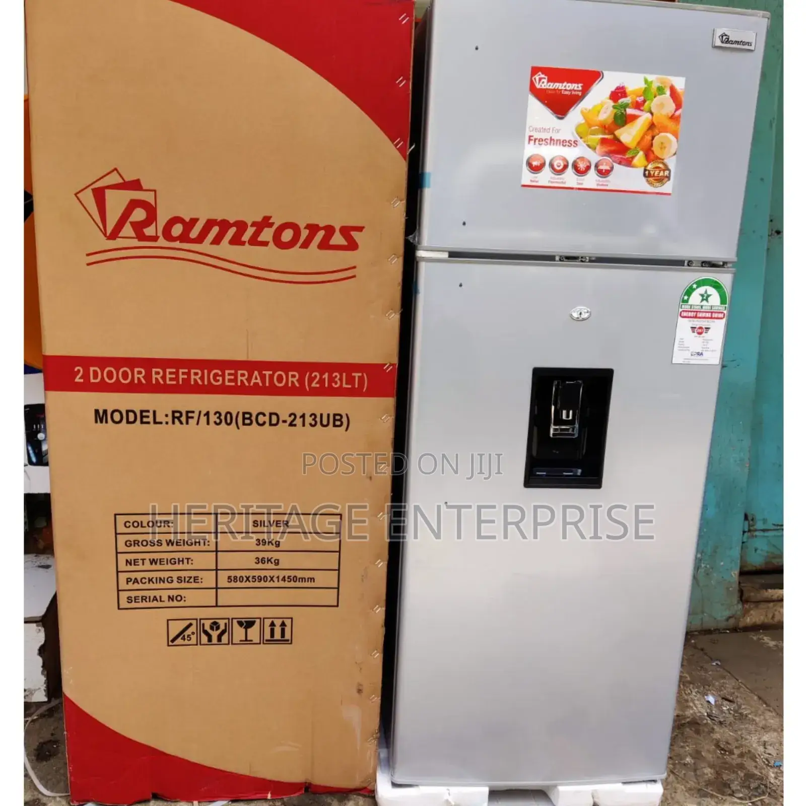 *Ramtons 213litres Fridge With Dispenser
