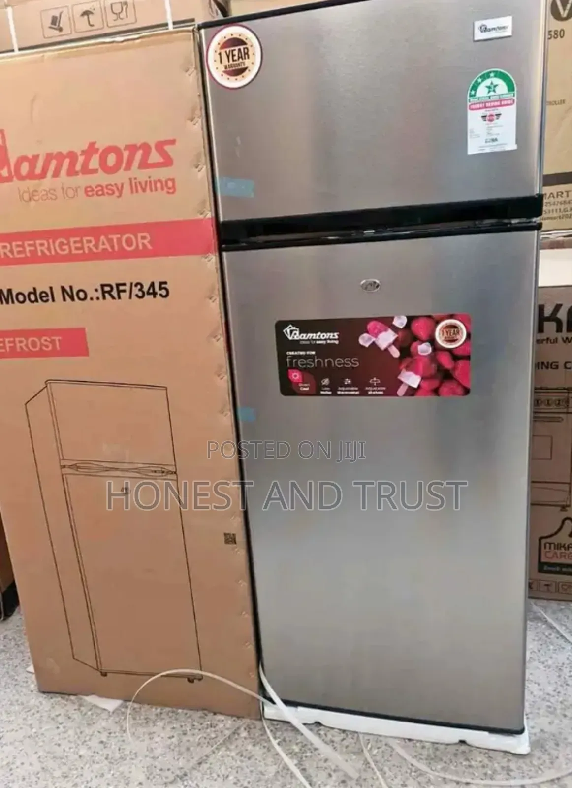 Rf345dtr Ramtons 204 Litres Fridge Gray Coated
