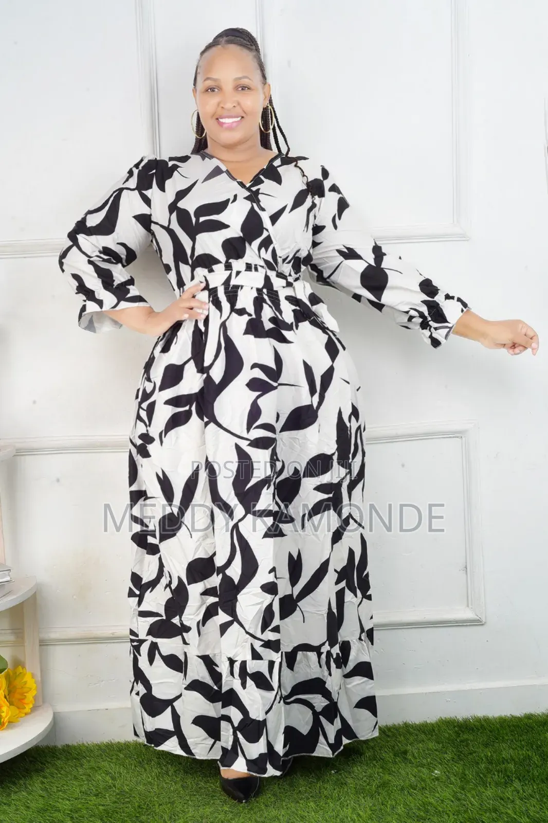 Green Pattern Maxi Dress