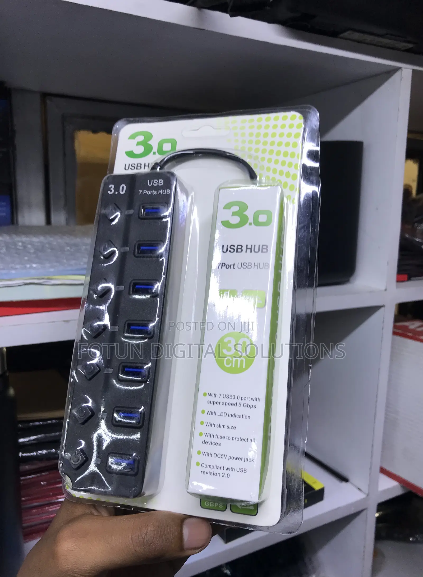 7-Port Usb Hub With Individual Switches - 5gbps, 30cm Cable