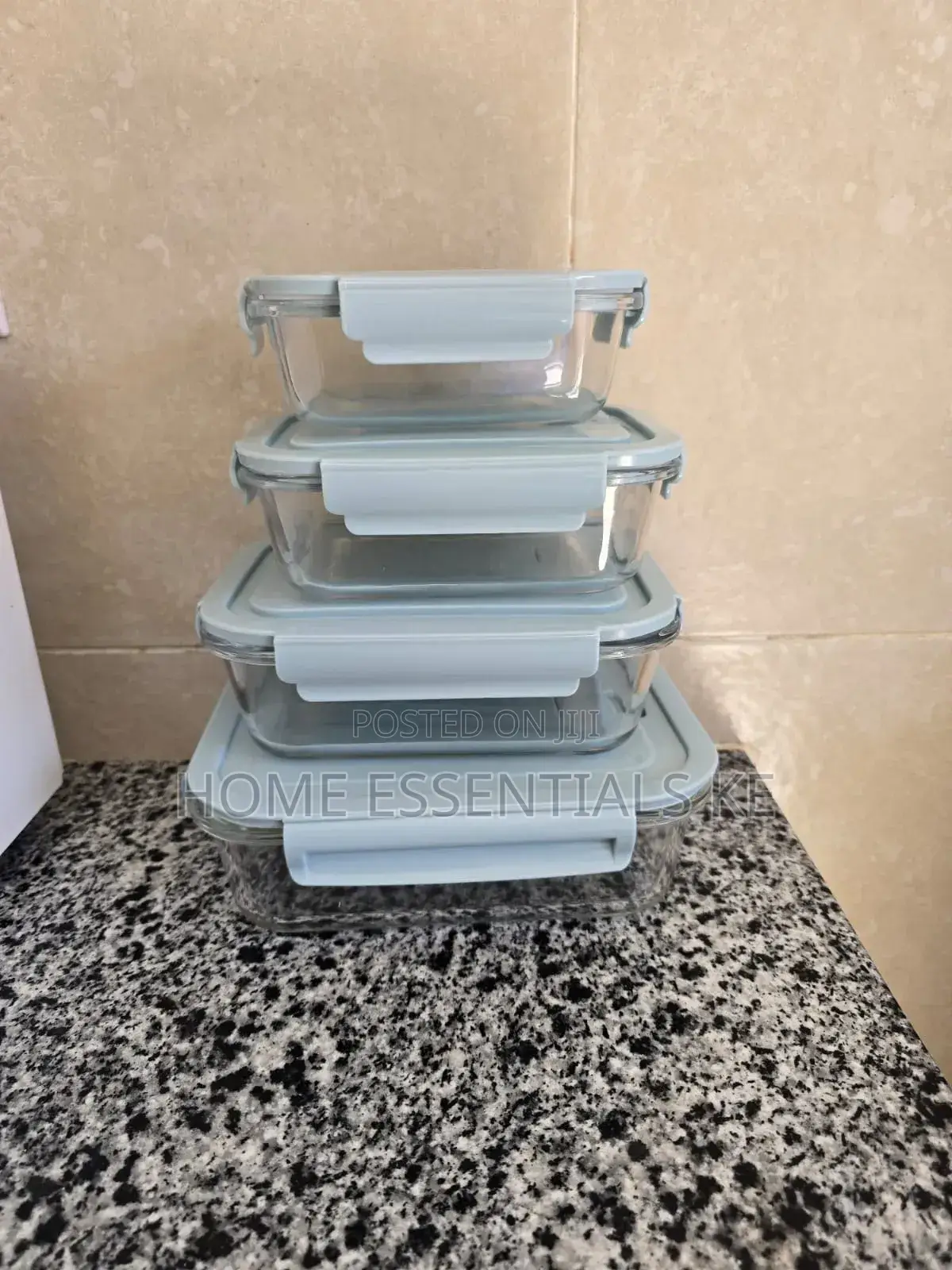4 PCS Glass Food Container Microwave Safe