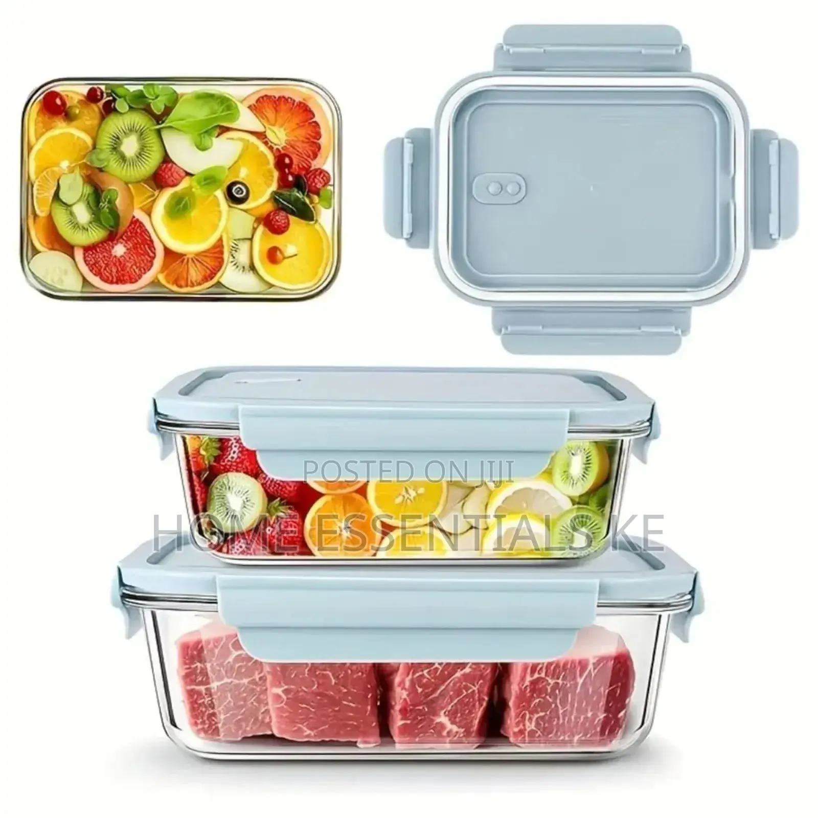 4 PCS Glass Food Container Microwave Safe