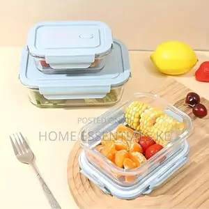 4 PCS Glass Food Container Microwave Safe