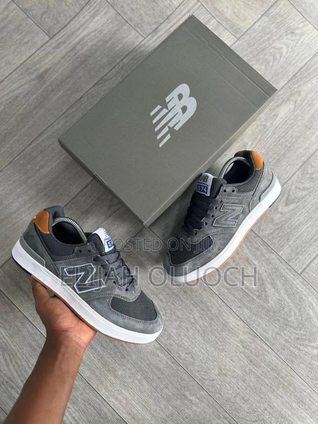 New Balance 574 Sneakers in Grey Mesh and Suede