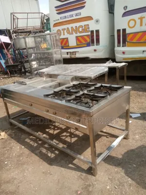 Stainless Combined Cooking Rage(4-Burner, Single Fryer and Dumper)