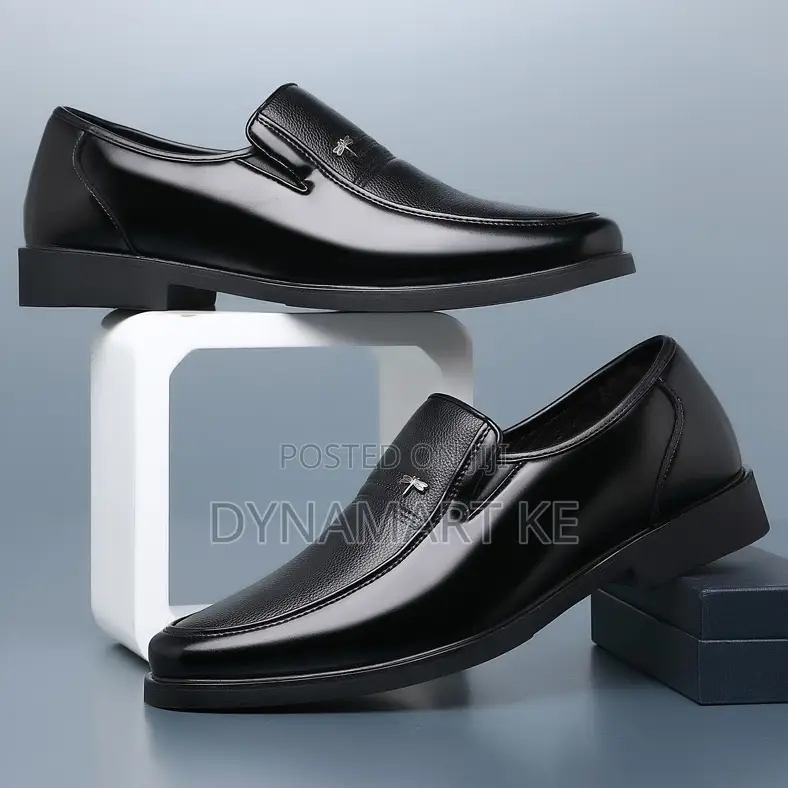 Genuine Leather Mens Shoes Black Official Formal Wedding Cowhide