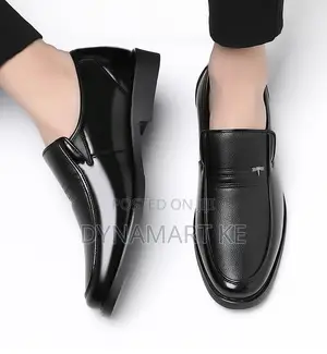 Genuine Leather Mens Shoes Black Official Formal Wedding Cowhide