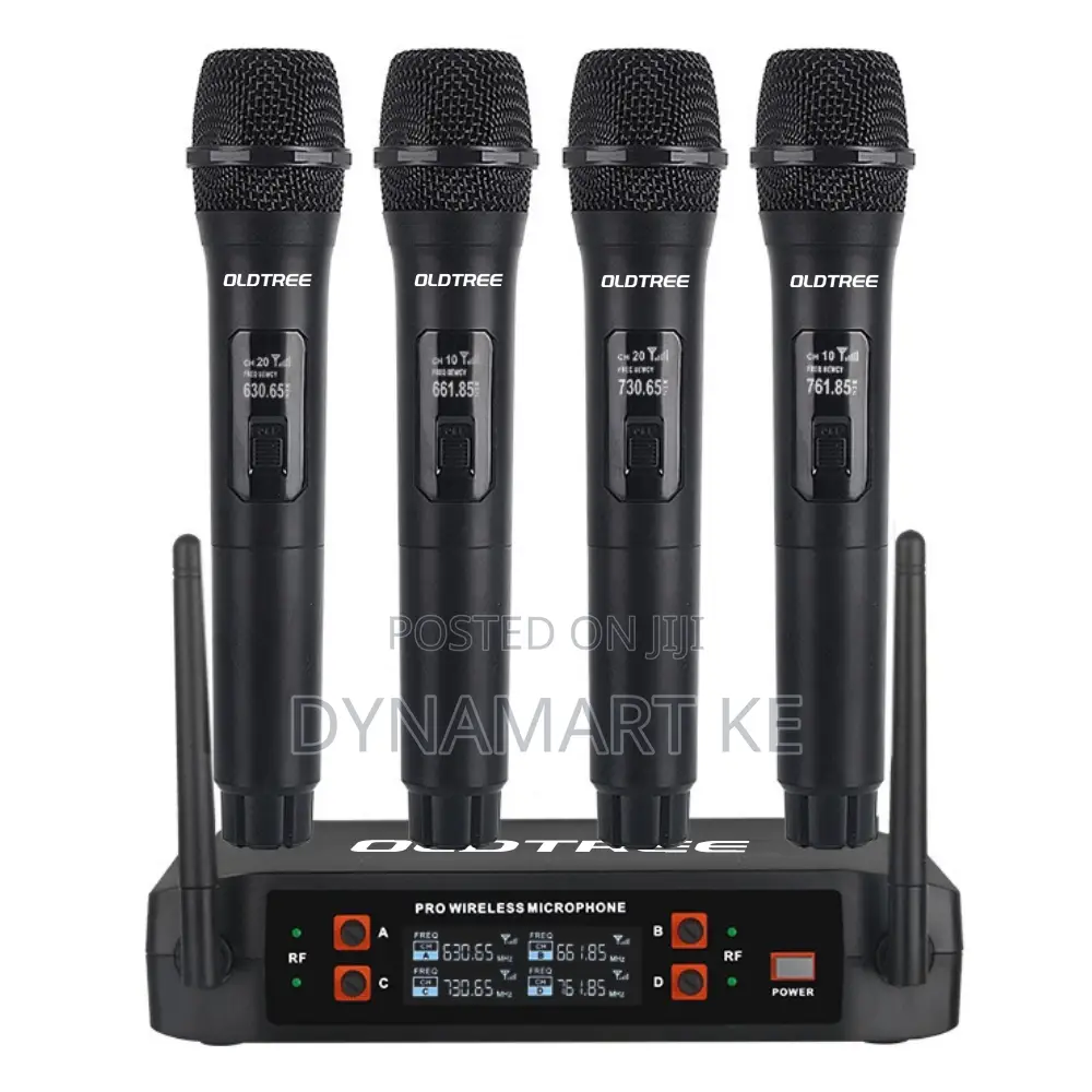 Oldtree Wireless Microphone 4-Channel Uhf Dynamic System