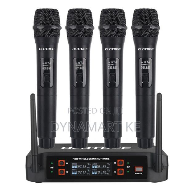 Oldtree Wireless Microphone 4-Channel Uhf Dynamic System