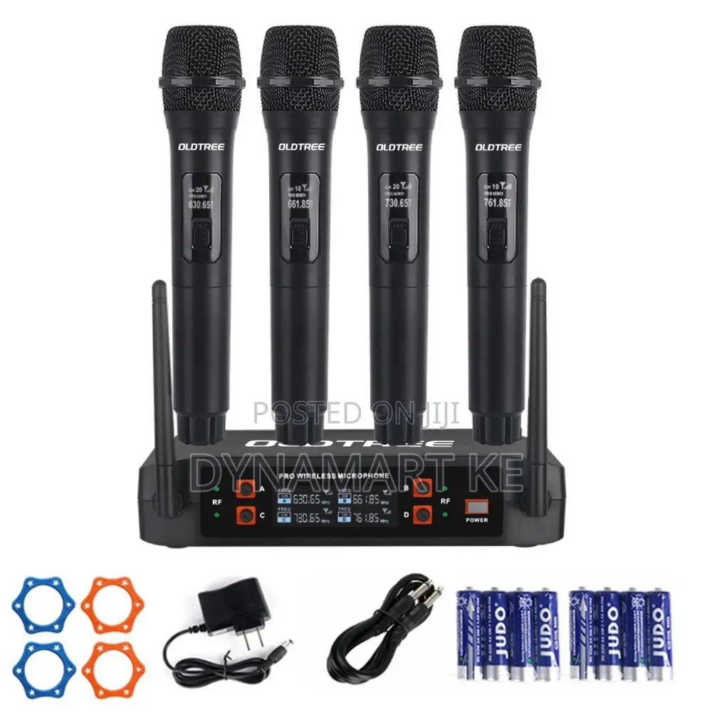 Oldtree Wireless Microphone 4-Channel Uhf Dynamic System