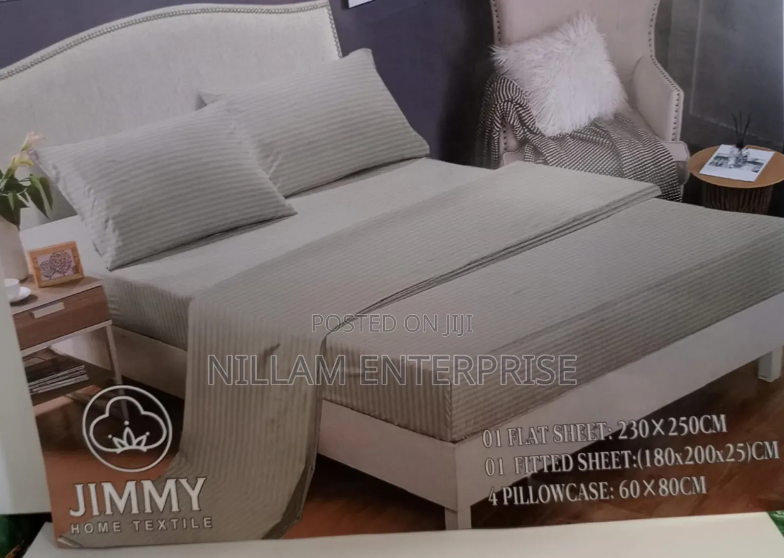 Coloured Stripped 6pc Mattress Cover*
