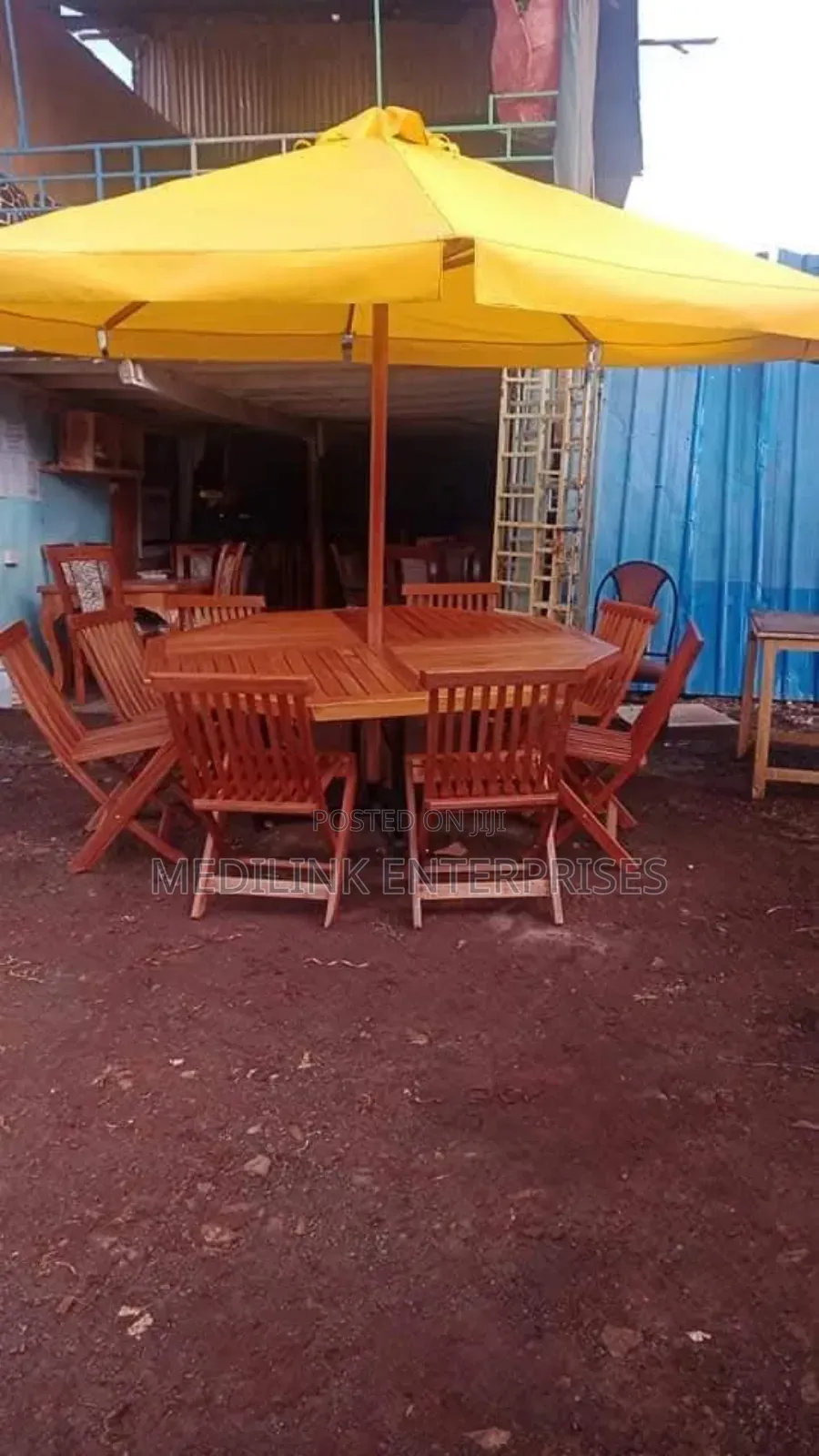 Full Wooden 6-Seater Octagon Outdoor Set