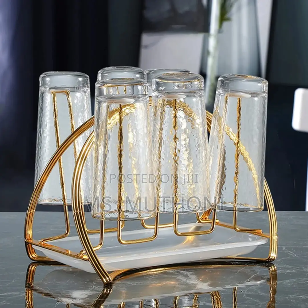 *New Glass/ Water Cup Rack With a Drain Dish