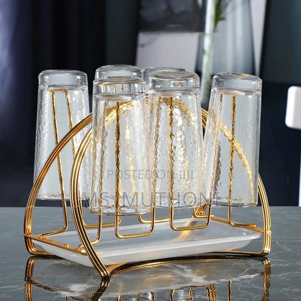 *New Glass/ Water Cup Rack With a Drain Dish - main view