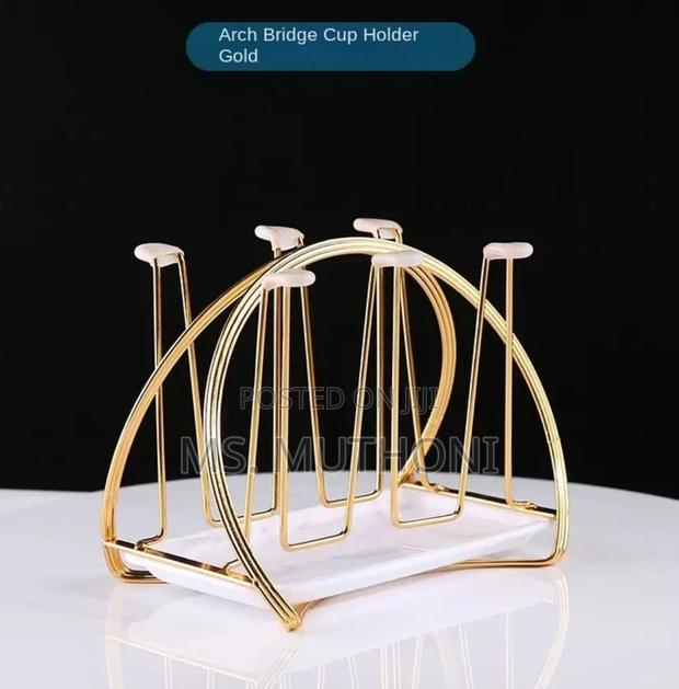 *New Glass/ Water Cup Rack With a Drain Dish - thumbnail 3