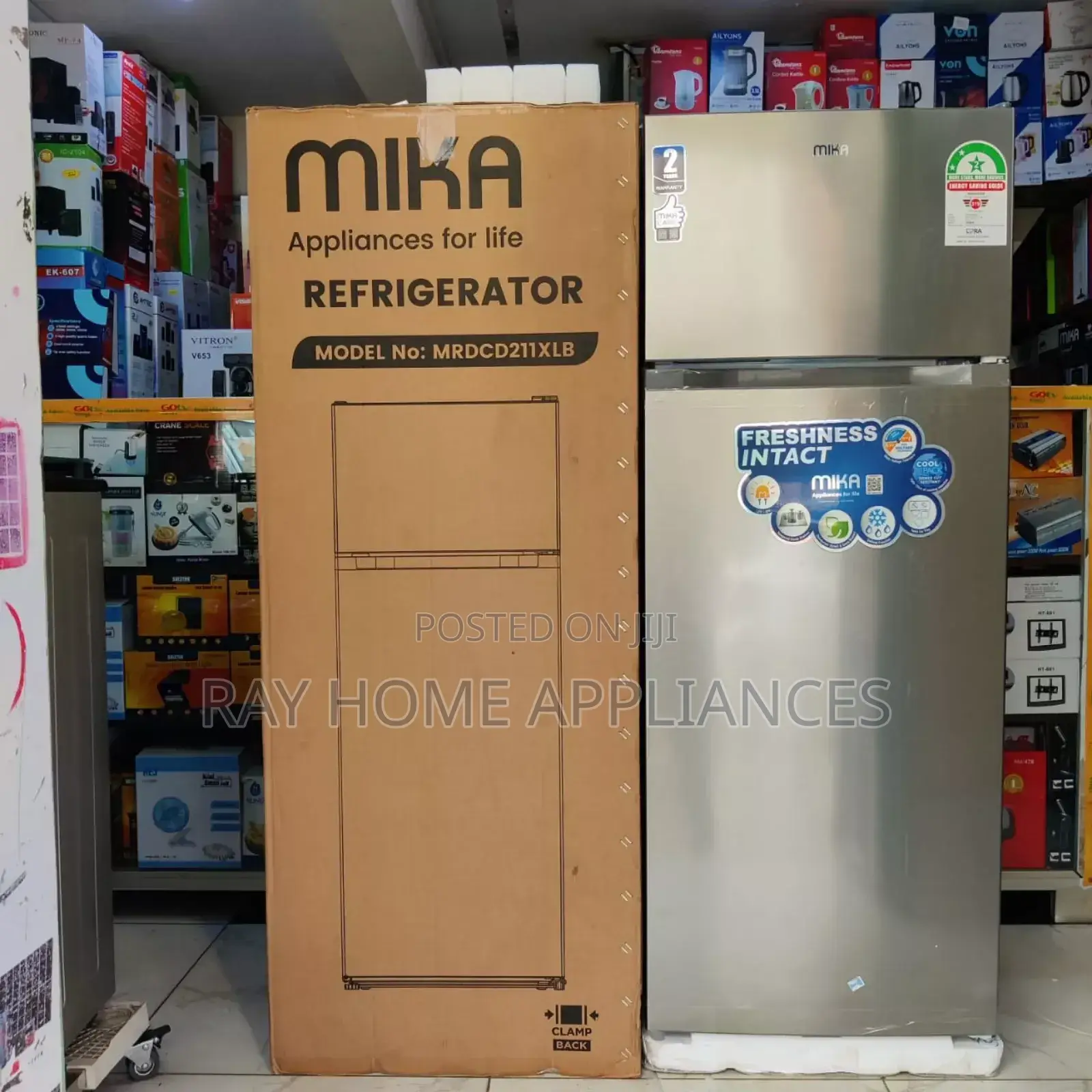 Mika 211litres Double Door Fridge