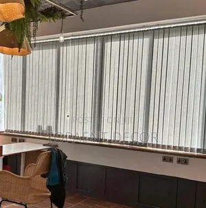 Wide Office Window Clean Lines Vertical Blinds