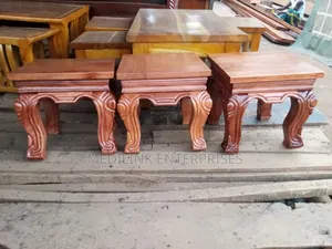 Queen Legged Mvule Coffee Table Stools