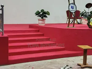 Non Fluffy Easy to Clean Church Altar Red Floor Carpets Installation