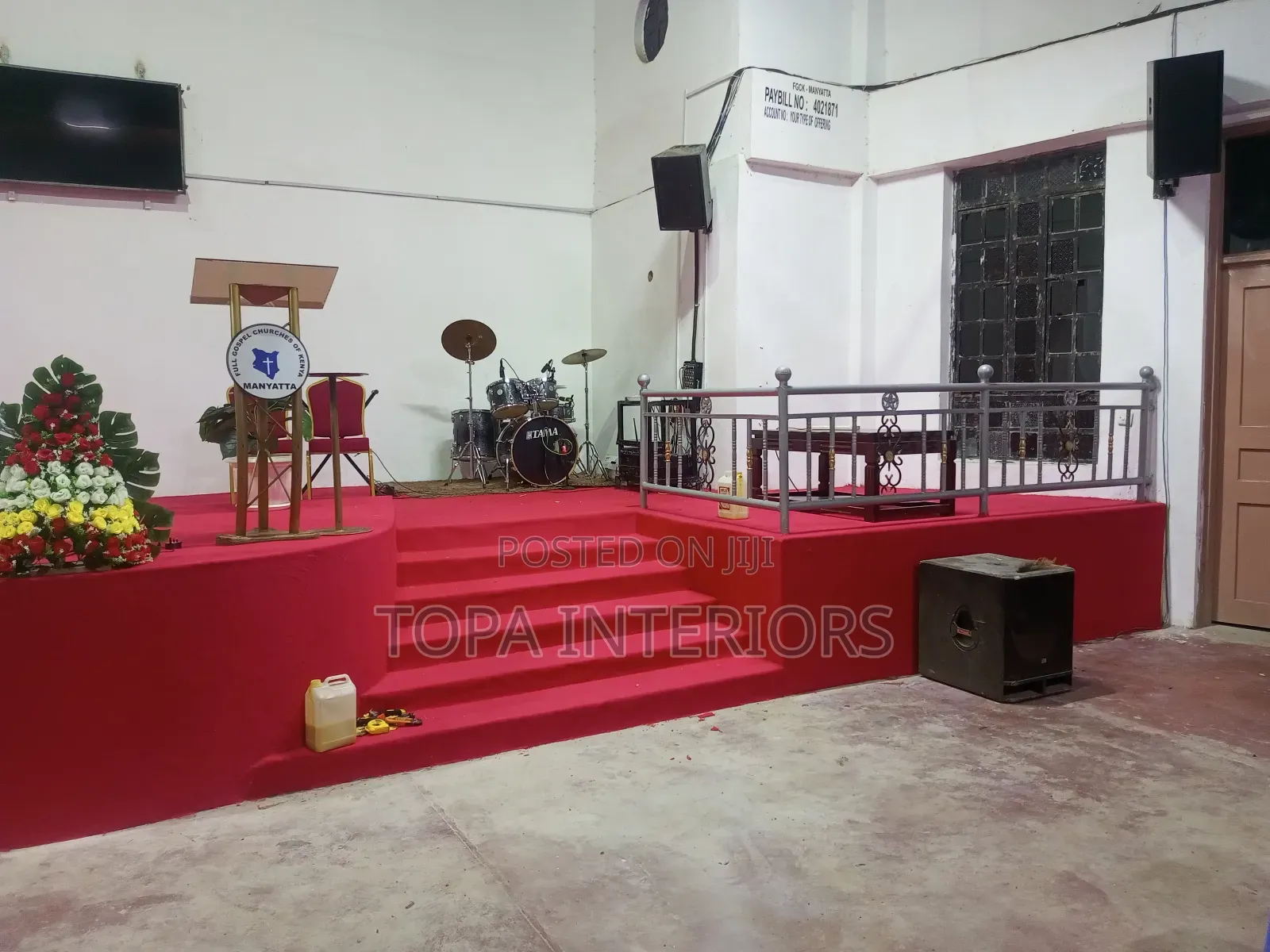 Easy to Clean Church Altar Wall to Wall Carpets Installation