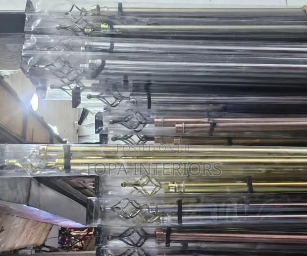 Portable Adjustable Door Curtain Rods Complete 2m Single Sets - main view