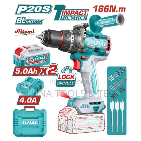 Total Tidli201668 Brushless Cordless Impact Drill 166nm