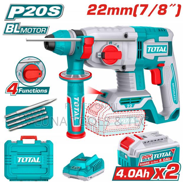 Total Trhli212282 Cordless Rotary Hammer 22mm 20v