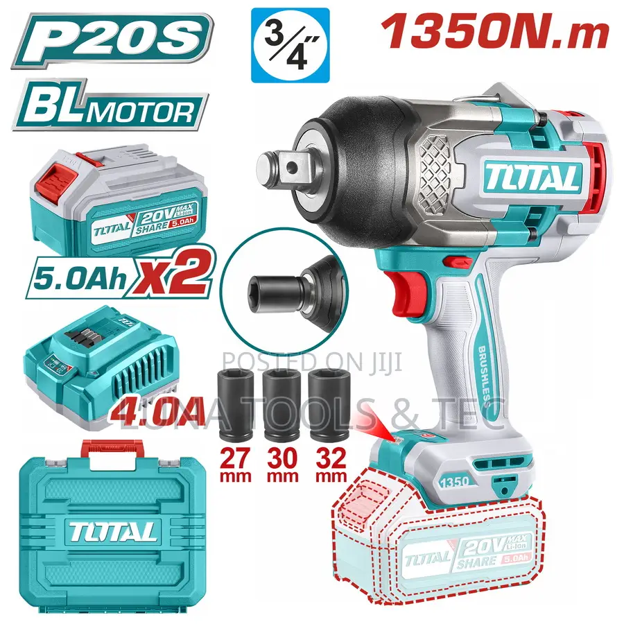 Total Tiwli20135 Cordless Impact Wrench 1350nm