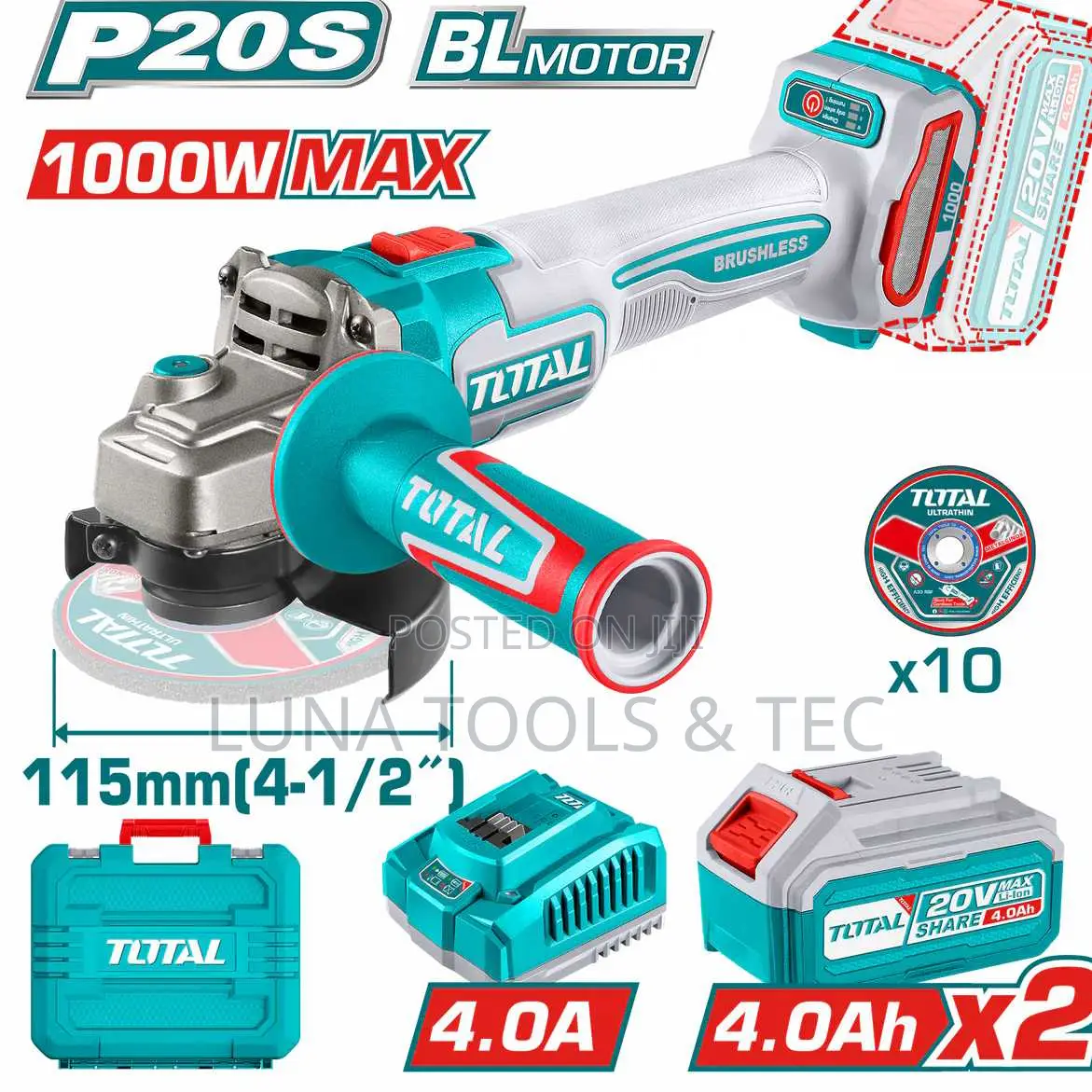 Quality Total Tagli271532 Cordless Angle Grinder 1000w
