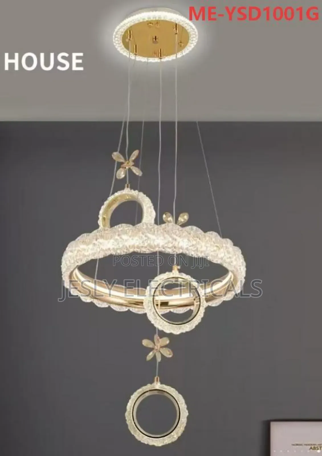 Modern Gold Finish Led Ring Chandelier