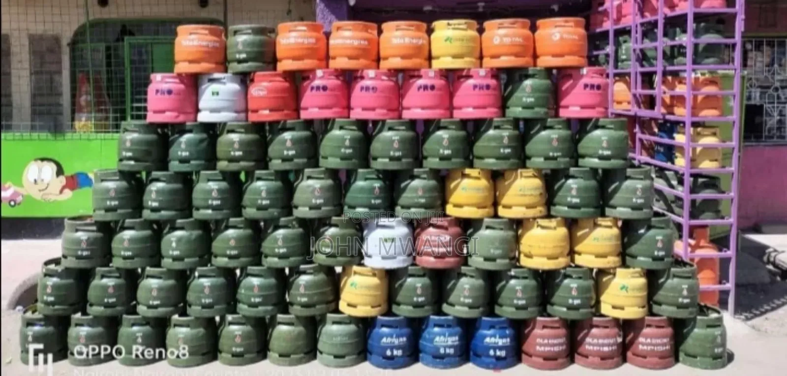 Empty and Refilled Gas Cylinders
