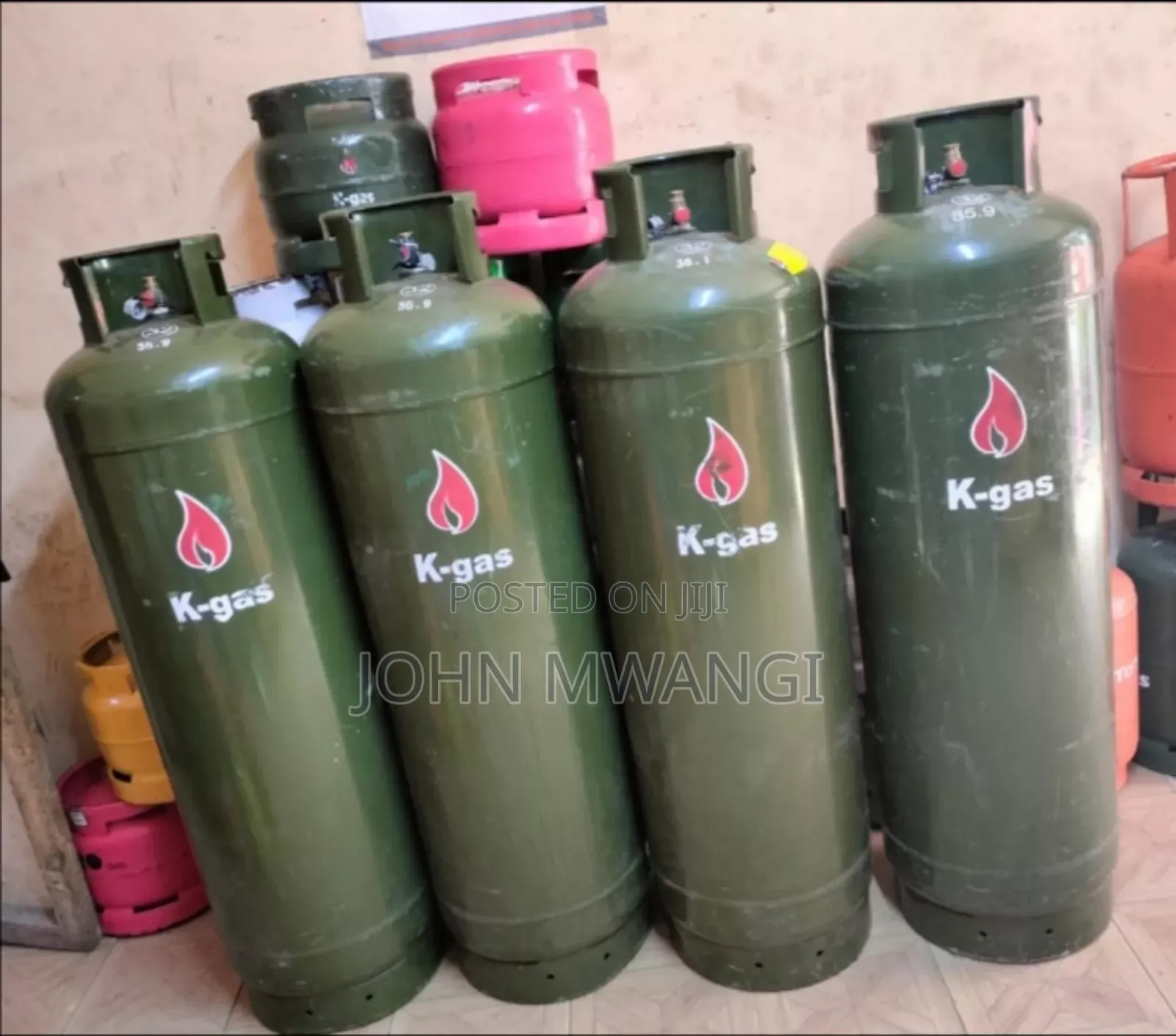 Empty and Refilled Gas Cylinders